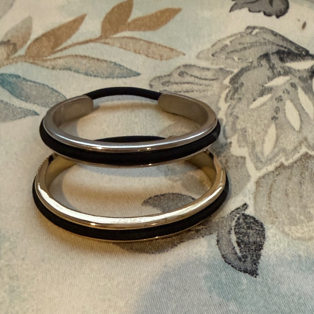 Hair tie Silver and gold  Bracelet Set